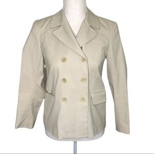 Theory Tan Double Breasted Lined Neutral Blazer Jacket Women’s Size 0